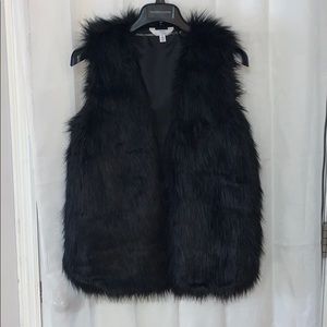 Black Faux Fur Vest